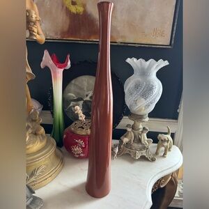 Vintage Long Neck Caramel/Brown Vase by Ganz